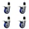 Service Caster 4'' SS Blue Poly Swivel 1-7/8'' Expanding Stem Caster Set Total Lock Brake, 4PK SCC-SSEXTTL20S414-PPUB-BLUE-178-4 - alternate 1